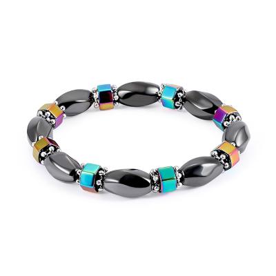 China Fashionable Women Fashion Hematite Bracelet Magnetic Elasticity Handmade Bracelets Bangles for sale