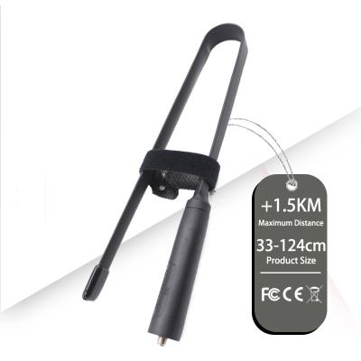 China High Quality Dual Band SMA-Female VHF UHF 144/430Mhz Radio Antenna Handheld Radio Accessories Foldable Antenna for Walkie Talkie 43-124cm (Size Unfolded) for sale