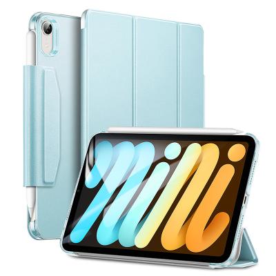 China Lightweight Leather Protective Bracket Folding Shell Smart Cover Device With Buckle Tablet Cover Device For iPad Mini 6 Case for sale