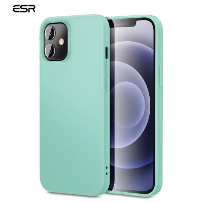 China Support Wireless Charging ESR Cloud Soft Silicone Case For iPhone 12 Mini With Fabric Inside for sale