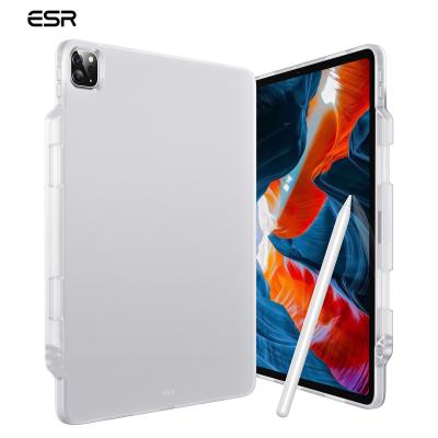 China Reliable Auto Sleep/Wake ESR Amazon Best Selling Transparent TPU Back Cover Pencil Holder Tablet Snare Case For iPad Pro 12.9 2021 No Cover for sale