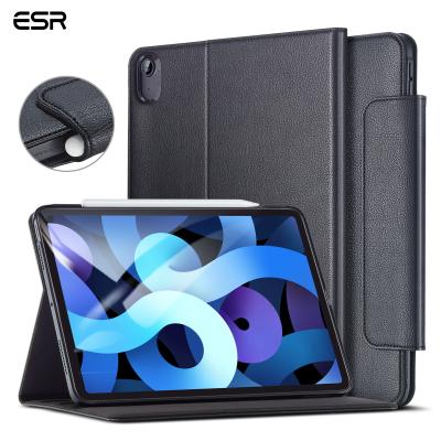 China Magnetic Support Pencil to Pair and Charge ESR Manager Business Magnetic Trifold Tablet Case for iPad Air 4th Gen with Latch Leather Case for sale