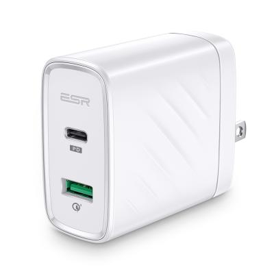 China Quick Delivery Fast Charging ESR Palladium Charger and 1 QC Port Wall Charger 36W for Android iPhone iPad Devices for sale