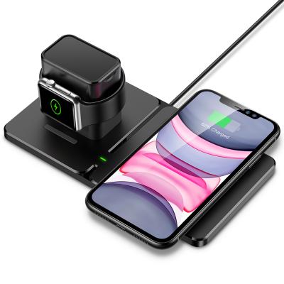 China QC3.0 esr 2 in 1 Wireless Fast Charging Station 5W/10W Charging iPhone+Apple Watch QI Wireless Charger for sale