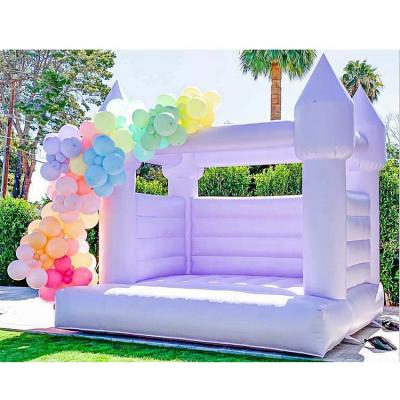 China Hot sale 8 X8ft inflatable Purple bouncers jumper wedding bouncy castle combo mini white bounce house kids castle for party for sale