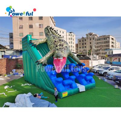 China Crocodile inflatable bounce slide inflatable jumper bouncy castle with blower for sale