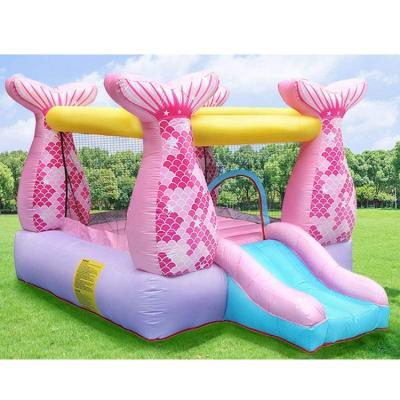 China Mini mermaid bounce house kids inflatable bounce castle with slide for sale