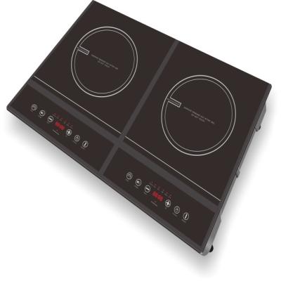 China Hotel Digital 3600W Twin Induction Hob /Double Electric Cooking Hob In Black for sale