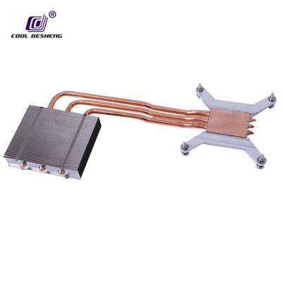 China Computer Case High Performance Brushed Nickel Aluminum Heatsink With Heat Pipe for sale