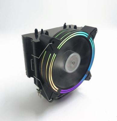 China Computer Case New Arrival Rainbow Argb Fan With 6 Heatpipes CPU Cooler RGB Black 115x Coating for sale