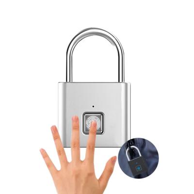 China Portable Keyless Biometric Smart Door Padlock Rechargeable Fingerprint Waterproof Anti-theft Protection for sale