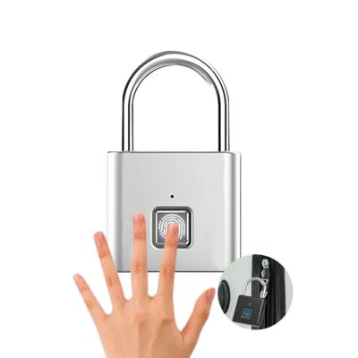 China Waterproof Fingerprint Smart Door Lock USB Charging Security Portable Keyless Padlock for sale