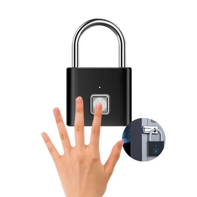 China Waterproof Security Door Lock USB Rechargeable Keyless Smart Fingerprint Padlock Fingerprint For Travel for sale