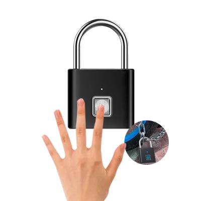 China Security Fingerprint Waterproof Padlock IP65 Waterproof Keyless Smart Zinc Alloy Fingerprint Lock Digital Smart Door Lock For Bag for sale