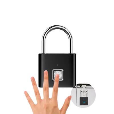 China USB Waterproof Rechargeable Smart Touch Lock Smart Luggage Fingerprint Smart Padlock for sale