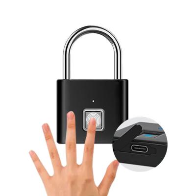 China Waterproof Logistics Quick Unlock Smart Fingerprint Electronic Padlock With Alarm for sale