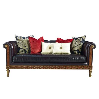 China Luxury Vintage British Design Luxury Britsh Sofa Set 1+2+3 Living Room Set Real Leather Furniture for sale