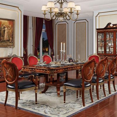 China Antique French Royal British Design Italian 8 seater 6 seater classic wood carving french classic dining table for sale