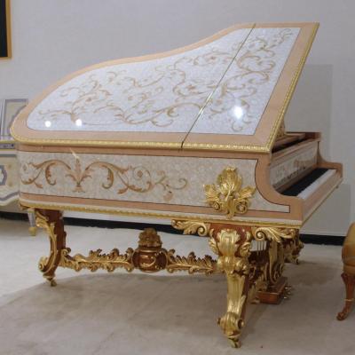 China Top Grade Luxury Italian Baroque Style Wood Carved Shell Marquetry 88 Keys Grand Piano for sale