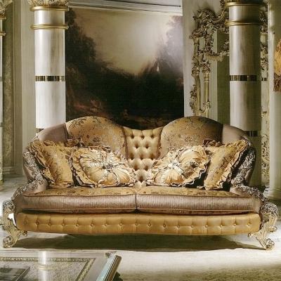 China European classic style brass and Italy fabric living room furniture regional and sectional royal sofa for sale