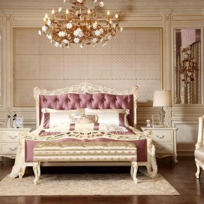 China Solid Wood Classic Style Carved Bedroom Furniture High Quality Solid Wood Bed for sale