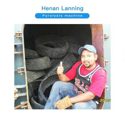 China LanNing factory high oil yield tire pyrolysis plant waste plastic recycling to oil 5-10 tons for sale