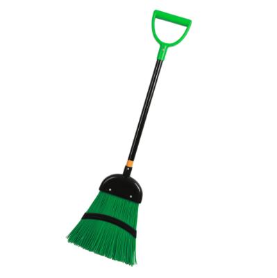 China New PP Handle Plastic Garden Broom Long Bristle Garden Tool For Leaves Cleaning for sale