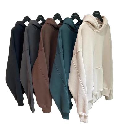 China Anti-wrinkle Wholesale custom mens pullover cotton fleece drop shoulder sweater hoodie without string for sale