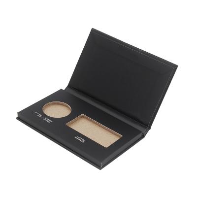 China Recyclable Wholesale Black Color Paper Box Cosmetic Packaging Eyeshadow Box With Mirror for sale