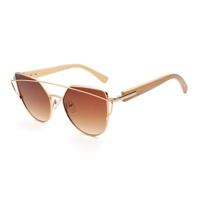 China 2021 new design cateye bamboo fashion women's sunglasses temples sunglasses for sale