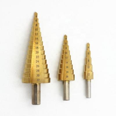 China Wholesale Titanium Triangle Shank Titanium Shank HSS Fast Speed ​​Drilling Liner Slot Slot Straight Step Drill Bit for sale