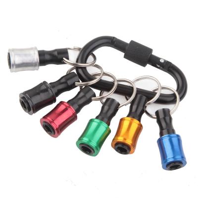 China Easy Carry 1/4 Inch Hex Shank Screwdriver Bit Holder Quick Release Extension Rod Keychain Drill Screw Bit Quick Change for sale