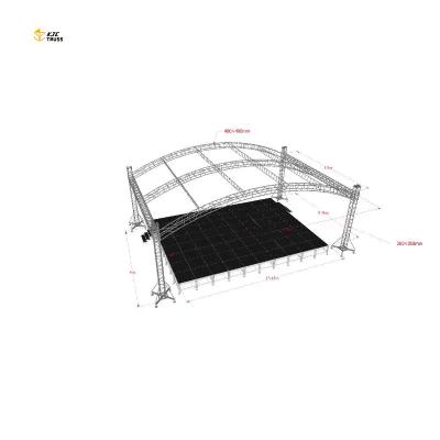 China 6082-T6 Arc Shape Aluminum Lighting Arc Shape Roof Truss Concert Square Truss System Roof Truss Stage For Sale for sale