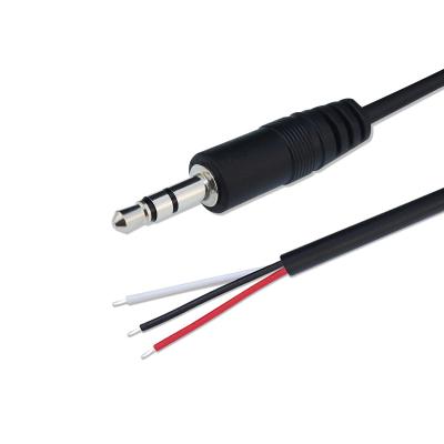 China Audio Transmission Male 2.5mm TRS 3 Pole 0.25m Male To Open End Customized Stripped Cable 28awg 3 Cores Cable 3.5mm TRS Male Cable à venda