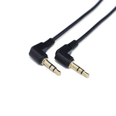 China 1m audio gold plated right angle male to aux cable. 3.5MM TRS Right Angle Male Stereo Car Audio for sale