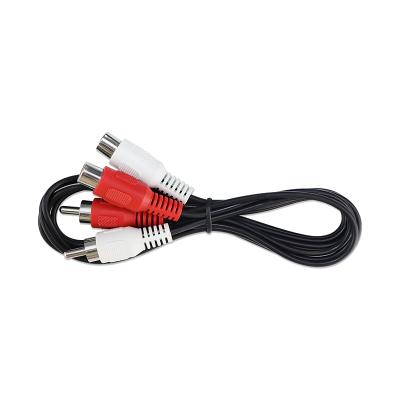 China DVD Player 1m 2 RCA Male To 2 RCA Female Cable RCA Stereo Audio Extension Cable for sale