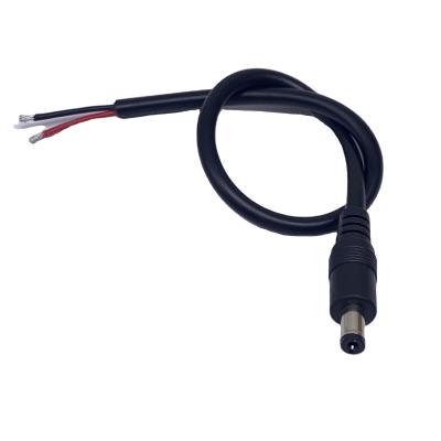 중국 COMPUTER Male 5521 2m Core 22AWG 2 Core Wire 5.5*2.1mm Male To Open End 5521 DC Male Plug Jack Cable 판매용