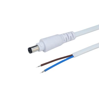 중국 0.34m Industrial White DC 12V 5.5 x 2.1mm Male Connector Cable Lock Loop Power Supply Adapter 판매용