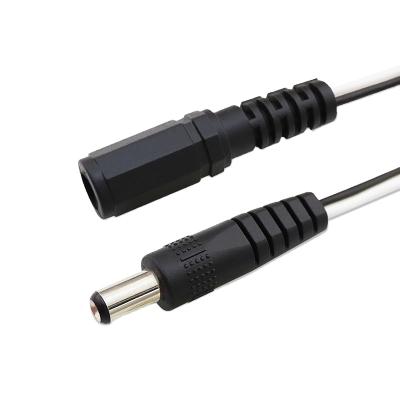 China 1m Ring Connector 246B 12V 24V Industrial Black And White Equipotential Line Male To Female 5.5*2.1mm DC Extension Cable Te koop