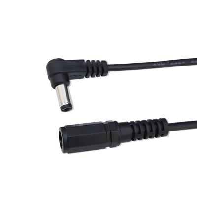 China Industrial 0.2m DC5.5 mm*2.1mm Right Angle Male to Female Power Extension Cable 5.5 x 2.1mm Te koop