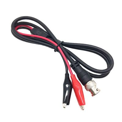 China Coaxial Male BNC Cable Test Lead BNC To Alligator 2 Clips Test Lead Cable For Oscilloscope CCTV Camera Video 0.5m 1m 1.5m for sale