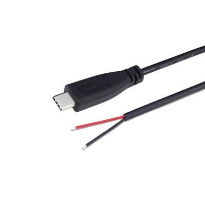 중국 MP3/MP4 Player Type C 0.25m 2Cores Male USB To Open Wire End Pigtail Cable OEM Stripped 판매용