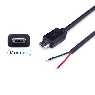 China COMPUTER Micro Male 2 Core 0.3m 0.3m Customize Male Female USB Cable Micro To 2 Core Wire Open End Te koop