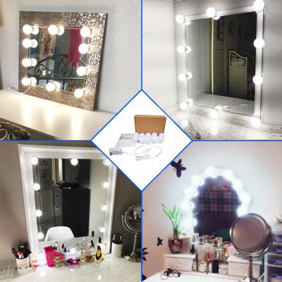 China Modern Led Makeup Hollywood Mirror Bulb Lights Mirror Light For Bathroom for sale