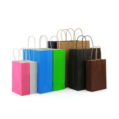 China Customized Recyclable Factory Printing Thin Color Kraft Paper Shopping Bag With Logo for sale