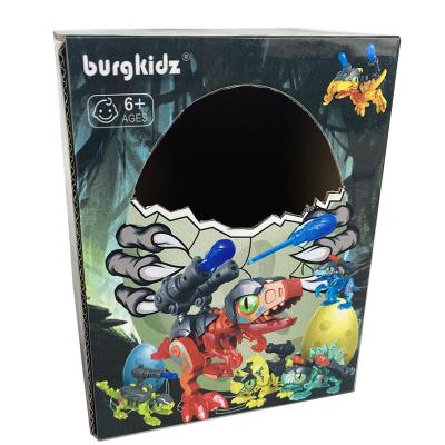 China Recycled Popular Designed Materials China Manufacturer Printed Dinosaur Monster Shape Hardboard Children Kids Toys Packaging Paper Box With Window for sale