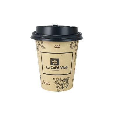 China 8oz 12oz 16oz Recyclable Environmental Custom Paper Coffee Cups Logo Disposable Single Double Wall With Lids for sale