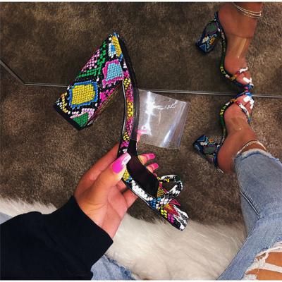 China New Design Shoes Factory Ladies Durable PU Serpentine Wedge Slippers Shoes Sandals Latest for sale