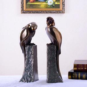 China Bookends with lovely Birds, horses and other ornaments coated in bronze, brass that can be oxidized / green bronze for sale