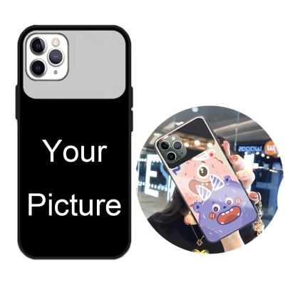 China 2D Shockproof Hot Empty Painting Makeup Mirror Tempered Glass Screen Protector Shockproof Cell Phone Back Cover For iPhone X xr Max 11 12 13 pro case for sale